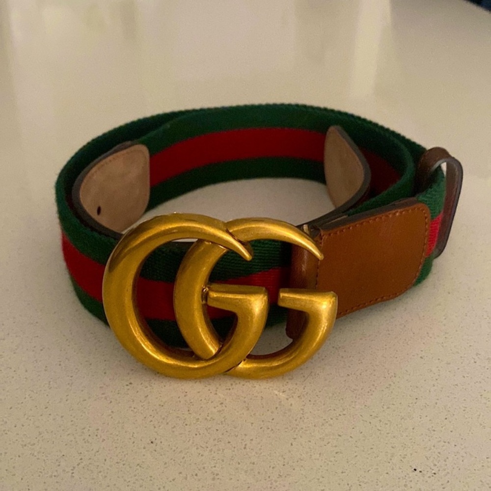 Gucci Green and Red Men's Belt